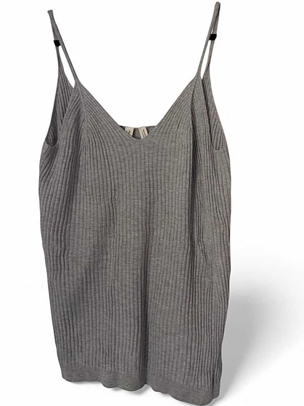 Meadow Rue by Anthropologie Ribbed V-Neck Gray Spaghetti Strap Camisole - XL